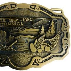Hit Line Brass Belt Buckle Delta Centennial 1882 – 1982 Limited ED Covered Wagon