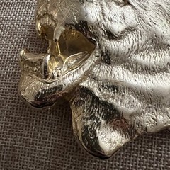 MBCI Vintage Gold Tone Roaring Lion Head Belt Buckle Size 3.5 Inch Western