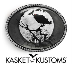 Raven Belt Buckle – Halloween Gothic Red Handmade Artisan Buckle – 955-2