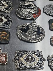 Vintage LOT OF 15 Belt buckles 2000s Chrome SKULLS metal SNAKE DRAGON LotD