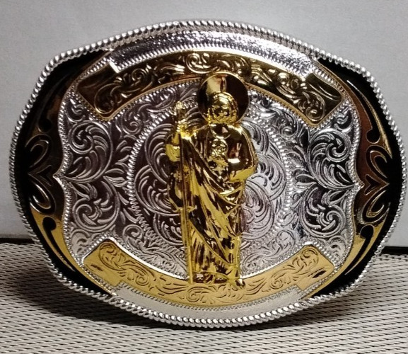 SAINT JUDE Western Cowboy Belt Buckle Hebilla Vaquera
