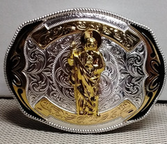 SAINT JUDE Western Cowboy Belt Buckle Hebilla Vaquera