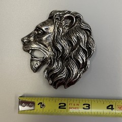 Vintage Silver Tone Gothic Medieval LARP Buckle for Belt Lion Head Roaring Gift