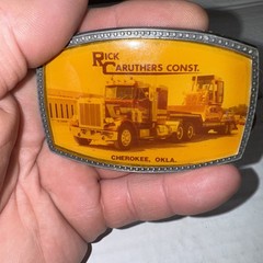 Vintage Rick Caruthers Construction Okla BELT BUCKLE