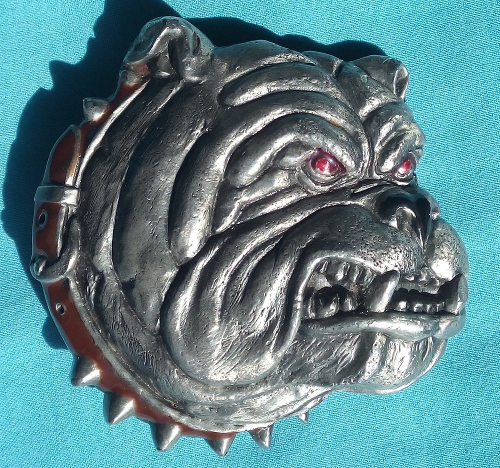 HEAVY FIERCE BULLDOG DOG BELT BUCKLE TANSIDE DRAGON DESIGN 1991