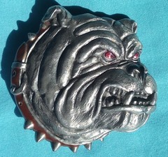 HEAVY FIERCE BULLDOG DOG BELT BUCKLE TANSIDE DRAGON DESIGN 1991