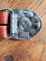 Siskiyou Pewter Deer Buckle Schmidt Leather Belt USA Wildlife Hunting Rustic 42&Prime;