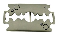Razor Blade Belt Buckles Barber Shop Hairdresser Hair Stylist Tool Silver Chrome