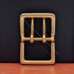 BIG HEAVY DUTY SOLID BRASS MIDDLE BAR DOUBLE PIN BELT BUCKLE LEATHERCRAFT BUCKLE