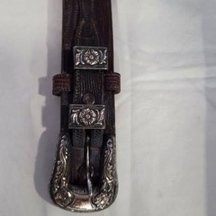 Vintage Tony Lama Belt by Holland San Angelo Sterling Silver and 14k Gold Buckle