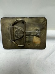 Vtg 1976 GMC Big Rig Scripted Trucking Adezy Belt Buckle USA
