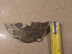 Vintage Harley Davidson Brass Belt Buckle From Lewis Buckles of Chicago Winged