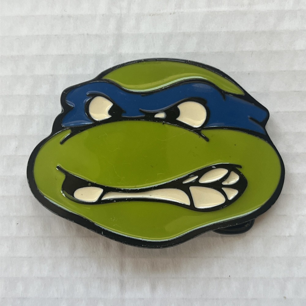 Teenage Mutant Ninja Turtles Leonardo Belt Buckle Metal Enamel TMNT Blue Green