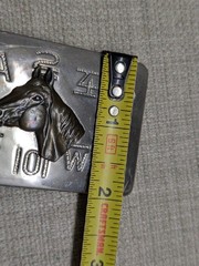 vintage WESTERN belt buckle HORSE equestrian COWBOY chrome brass