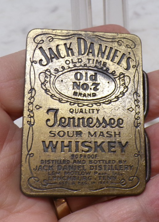 Vintage Jack Daniels OId Time #7 Brand Tennessee Sour Mash Whiskey Belt Buckle
