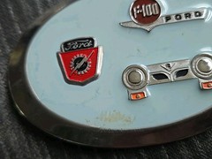 Rare Vintage Ford F-100 Motor Company Pewter Enamel Belt Buckle