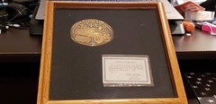 OK Firefighters 1928 AHRENS FOX Fire Truck Gold Highlight Belt Buckle