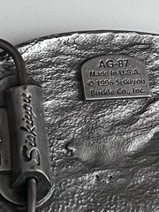 Siskiyou Buckle Co. AG-87 Eagle Western Oval Belt Buckle Silver Blue Inlay