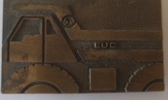 VTG RJ Brass Belt Buckle ECU Transportation Hauling Earth Moving Truck Good Cond