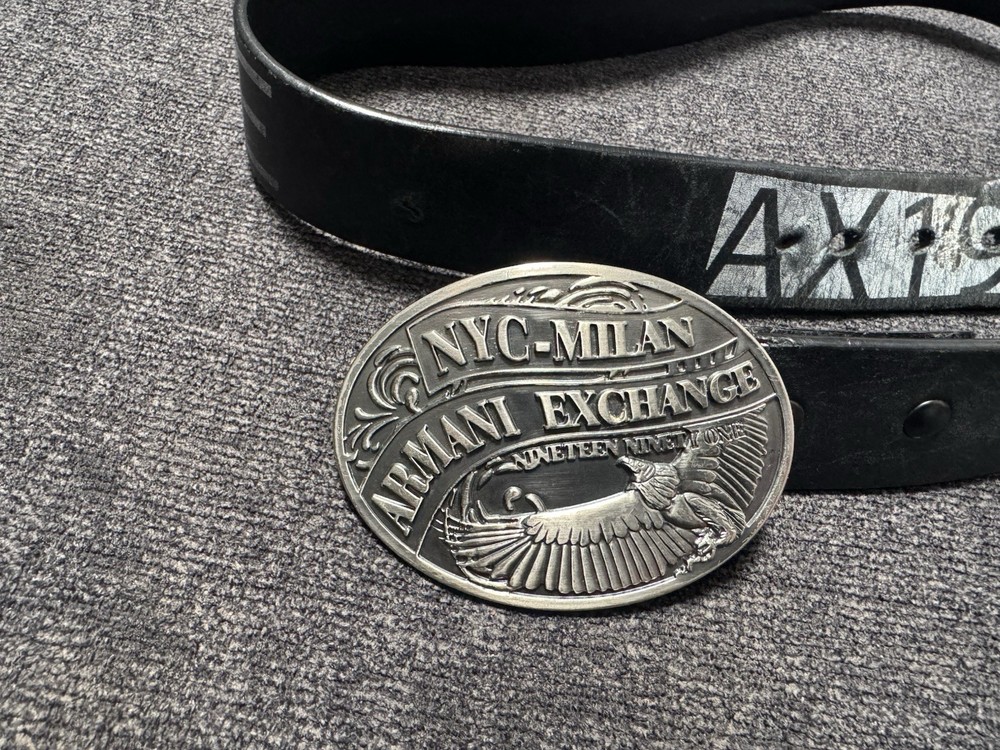 Vintage ARMANI EXCHANGE Mens Belt & Buckle Accessories Clothing NYC Milan 1991