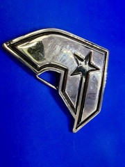 Famous Stars & Straps Silver Black Star Logo Metal Y2K Belt Buckle