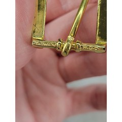 Vintage Gold Tone Rectangular Single Tongue Belt Buckle 1 Inch Width
