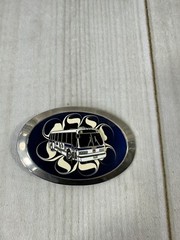 Bus Enamel belt buckle Blue White Transportation Drivers