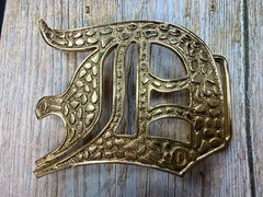 Initial Letter D Calligraphy Style Cutout Large Gold Color Belt Buckle
