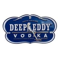 Deep Eddy Vodka Enamel Belt Buckle Blue Logo Austin Texas