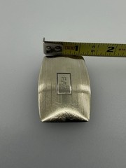 Vintage Sterling Silver 14K Gold Overlay Belt Buckle Monogram EWB 201