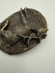 Stag Deer Belt Buckle Copyright 1981.Serial number 510. USA