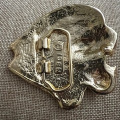 MBCI Vintage Gold Tone Roaring Lion Head Belt Buckle Size 3.5 Inch Western
