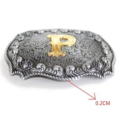 Men&rsquo;s Belt Buckles, English Letter in 3D, Western Style, CowboyAlphabe…