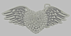 Heart Shaped Belt Buckles Wild at Heart Silver Bling Iced Style Metal Men Women