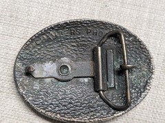 vintage 1970s belt buckle BRASS copper STEER bull texas WESTERN cowboy rodeo