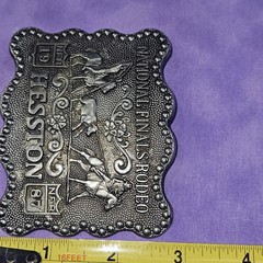 1987 National Finals Rodeo HESSTON Belt Buckle, Design By Fred Fellows, Ltd Ed.
