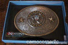 Nocona Gold Rope Edge The State of Texas Star Est 1845 western belt buckle 37372