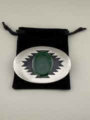 Southwestern Green Malachite Look Belt Buckle Arroyo Grande 1993