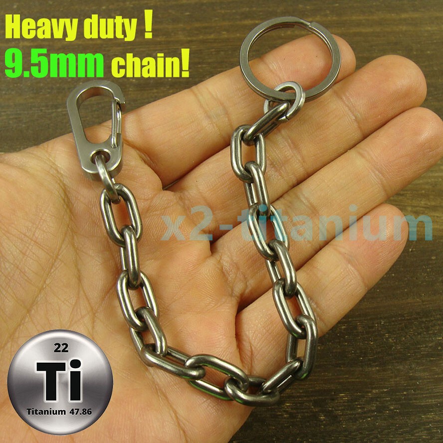 Heavy duty Titanium anti lost Key chain ring bracelet snap hook carabiner XH894