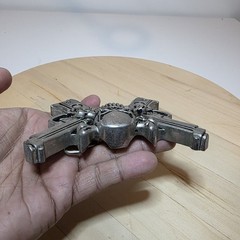 Rock Rebel Large skull and crossed 2 guns belt buckle Antiqued Silver Tone 2A