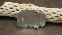 Overlay Bear Claw Design Belt Buckle Sterling Silver+