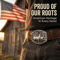 Western Belt Buckles for Men Cowboy Belt Buckle American Patriotic Belt, Deer