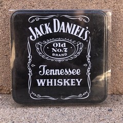 Jack Daniels Old No. 7 Silver Pewter Tone Rectangle Belt Buckle with Case