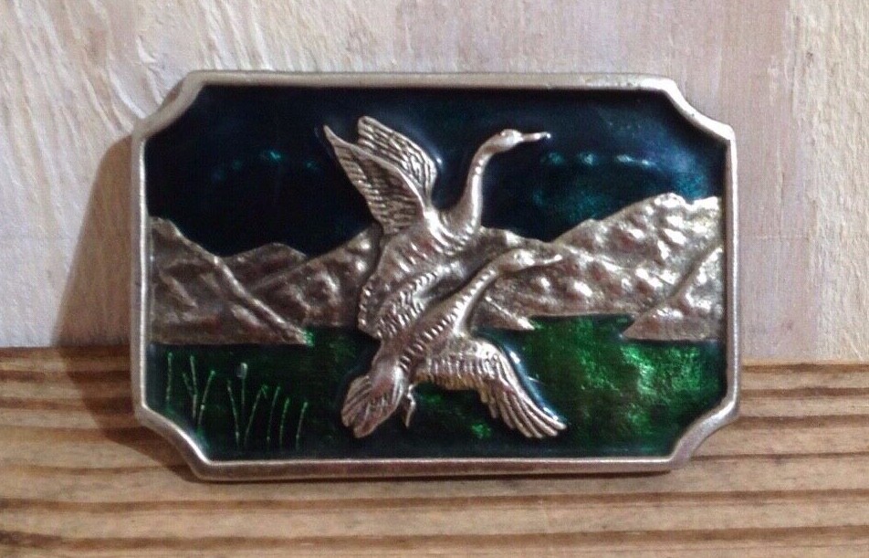 Duck Bird Men&rsquo;s Belt Buckle Blue Green