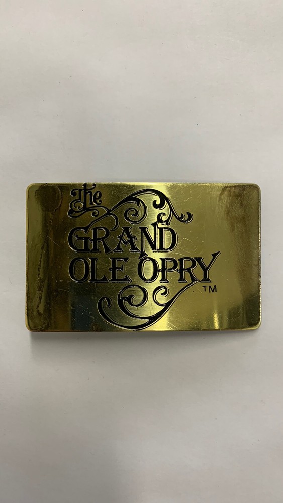 RH03118 VINTAGE 1970s **THE GRAND OLE OPRY** NASHVILLE MUSIC SOLID BRASS BUCKLE