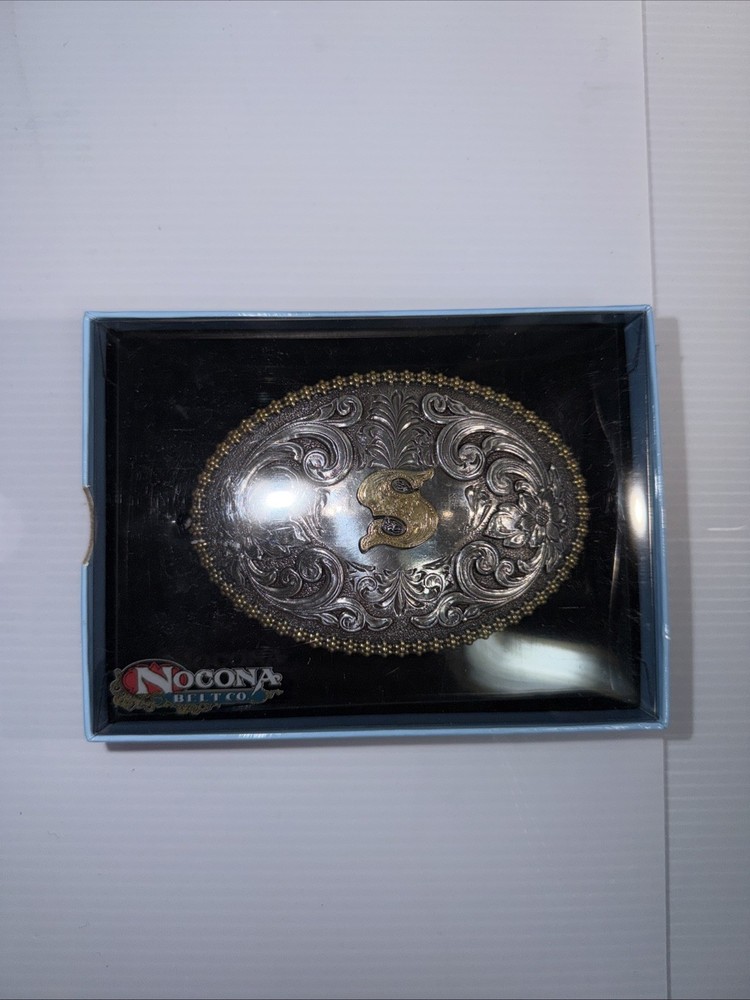 NOCONA OVAL INITIAL BUCKLE S – ACC BUCKLE – 37072-S
