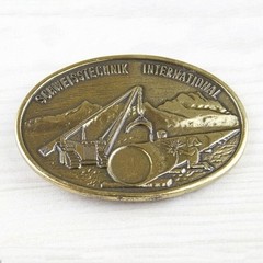 Vintage Belt Buckle Welding Technology International in Dark Silver