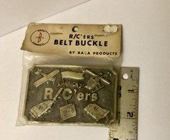 HOBBY American’s R/C’ers Belt Buckle Antique Bronze Vintage NIP