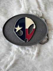 Estate Solid Zinc Metal Texas Alien? Belt Buckle