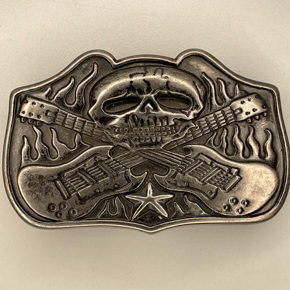 Men&rsquo;s Metal Alloy vintage Belt Buckles 1.5 Inch Western Buckle Rockstar Skull